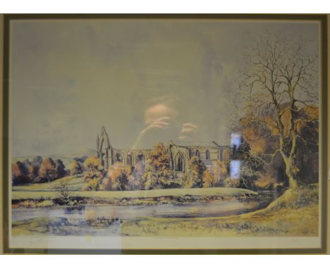 Prints - After J Freeman, Bolton Abbey, limited edition, signed to margin, number 13/750; others, signed and numbered 59cm x 