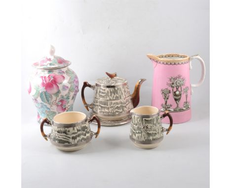 Three boxes of decorative and vintage ceramics, including Shelley, Poole, Wedgwood and others.
