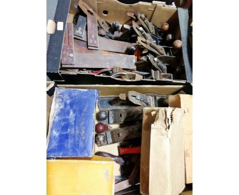 Carpentry hand tools, including Record planes, set squares, files, hammers, chisels, etc.