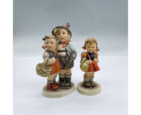 Lot includes two beautifully hand painted figurines - 1 Surprise Goebel Hummel figurine missing part of the little girls bang