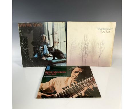 A collection of 3 two-sided music records with original sleeves. Includes Ravi Shankar In New York, Fleetwood Mac - Bare Tree