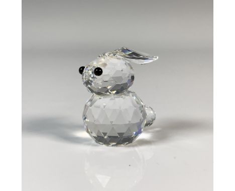 Bunny has a clear cut crystal body with black eyes. This item has its original box which measures 2.5"H x 2.75" dia. Acid etc