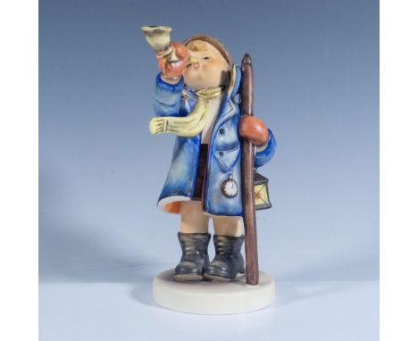 Duo of hand painted porcelain figurine depicting a town crier with his lantern. Goebel backstamp. 6"H x 3''dia. Goebel backst