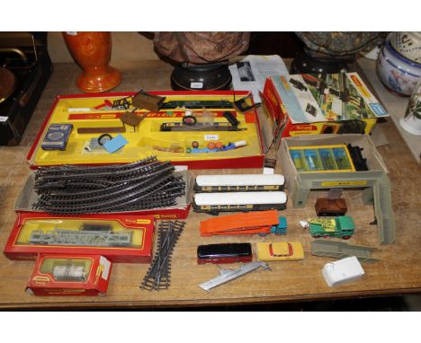 Various Tri-ang and Hornby model railway items, die cast vehicles etc.