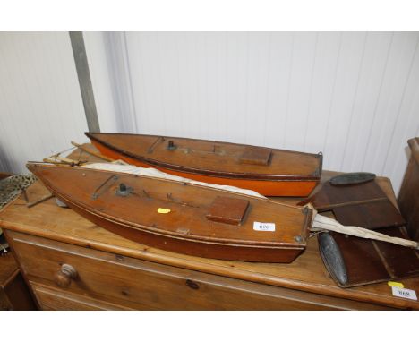 Two model pond yachts