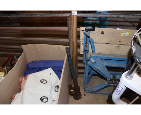 A Record pipe wrench and a sledge hammer 