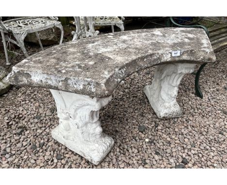 Stone pedestal garden bench 