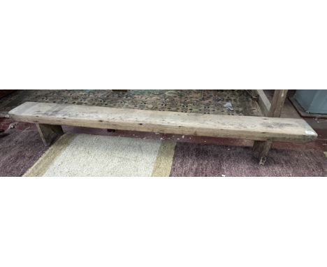 Rustic wooden pig bench - Approx length: 164cm
