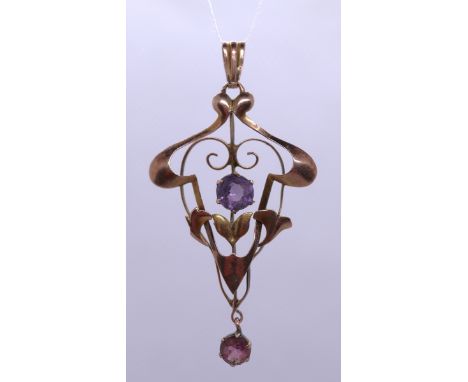9ct gold amethyst pendant 