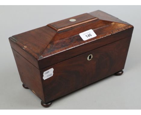 Sarcophagus mahogany tea caddy