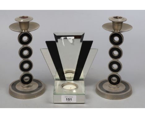 Art Deco style candlestick set&nbsp; 
