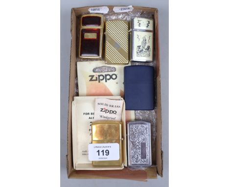 Collection of 6 Zippo lighters 