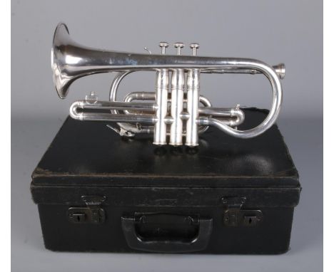 A 'The Bandmaster' cornet by Salvationist Publishing &amp; Supplies Ltd and stamped The Salvation Army in travel case