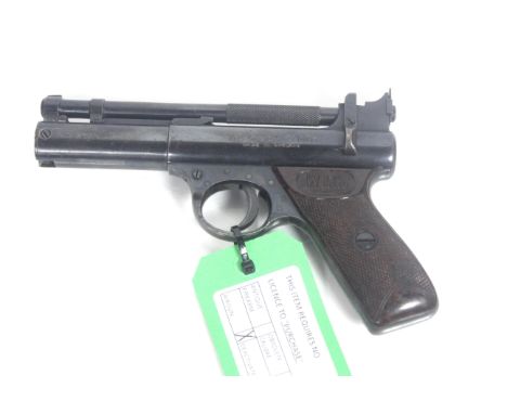 A Webley & Scott Premier air pistol Batch No. 2328, complete with .177 and .22 Cal. barrels, all within hard carry case (NB s