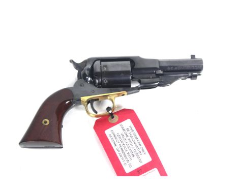 An Uberti muzzle loading revolver, Ser. No. D.05633. This revolver has been converted by Anvil Conversions to a 4" barrel mod