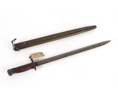 A US model 1917 bayonet (Enfield) with scabbard, a very fine example by Winchester