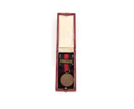 A cased Commemorative medal of the 1st October 1938 with Prague Bar, ring maker marked No. 16 complete with ribbon and pin fa