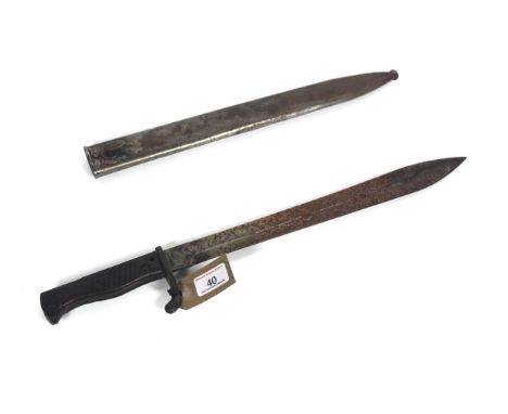 A German WWI model 98/05 bayonet with scabbard (NB blade as found - rusty)