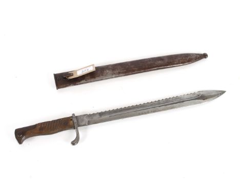 A German 1898/05 Sawback bayonet (2nd Patt) with Prussian markings and steel scabbard