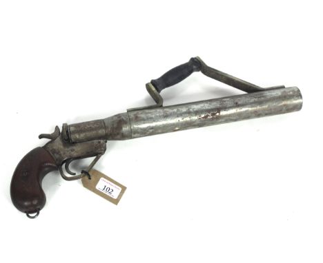 A vintage "Schermuly" style line throwing gun (no licence required to purchase this item)
