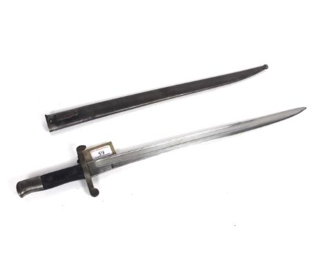 A Portuguese model 1886 sword bayonet with scabbard 