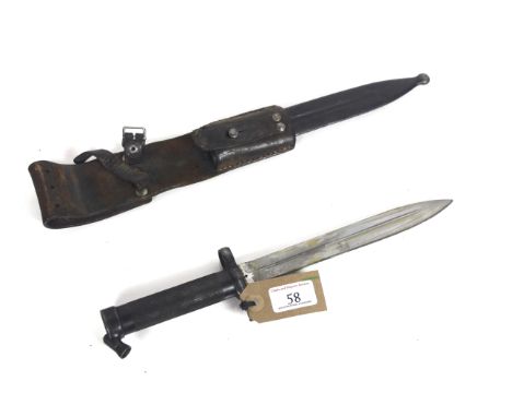 A Swedish model 1896 knife bayonet with scabbard and leather frog