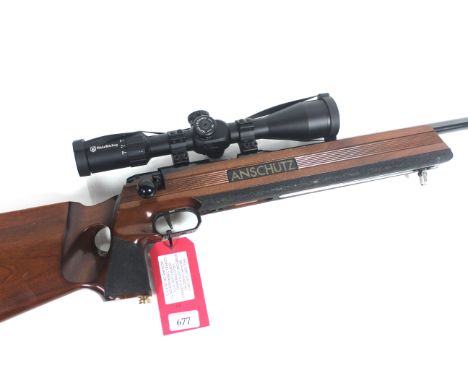 An Anschutz model 54.18 MS-R .22 rim fire target rifle, with a Nikko Sterling 6-24x50 scope, Ser. No. 290603.This item can on