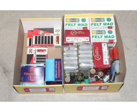 Approx. 205 12 bore cartridges (most boxed) with approx. 110 20 bore cartridges (boxed)This item can only be purchased by som
