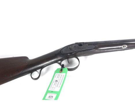 A double barrel muzzle loading shot gun, marked James Wilkinson, 27 Pall Mall London (NB this example has missing hammers etc