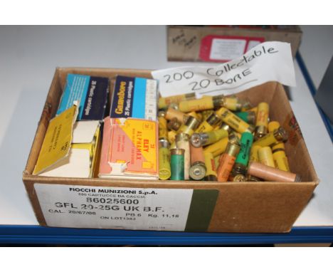 Approx. 200 various shotgun 20 bore cartridges including some collector's examples.This item can only be purchased by someone