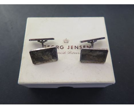 A pair of sterling silver Georg Jensen cufflinks - good condition with box
