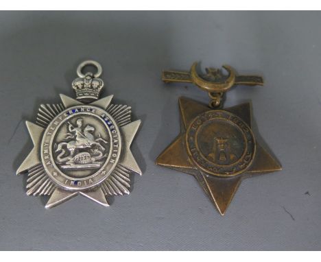 An 1882 Egypt medal and a silver hallmarked Army Temperance medal for Five Years Fidelity dated 1911/12