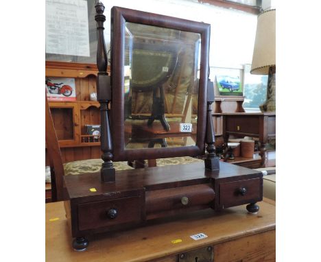 Mahogany Dressing Table Mirror with Trinket Drawers 