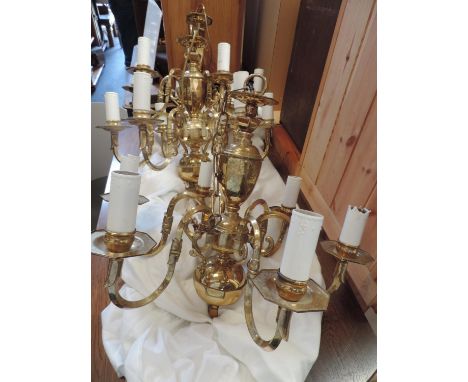 3x Brass Ceiling Light Fittings 
