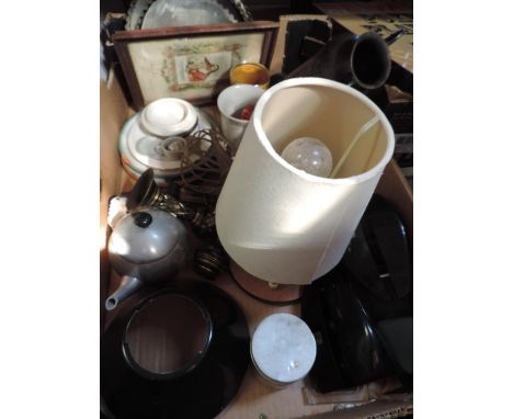 Pewter Vase, Lamp etc 