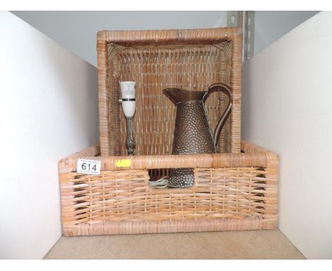 2x Baskets, Light Fitting and Jug 