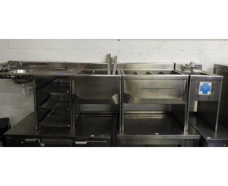 Commercial Stainless Steel Under Bar Sink and Dispense Run 