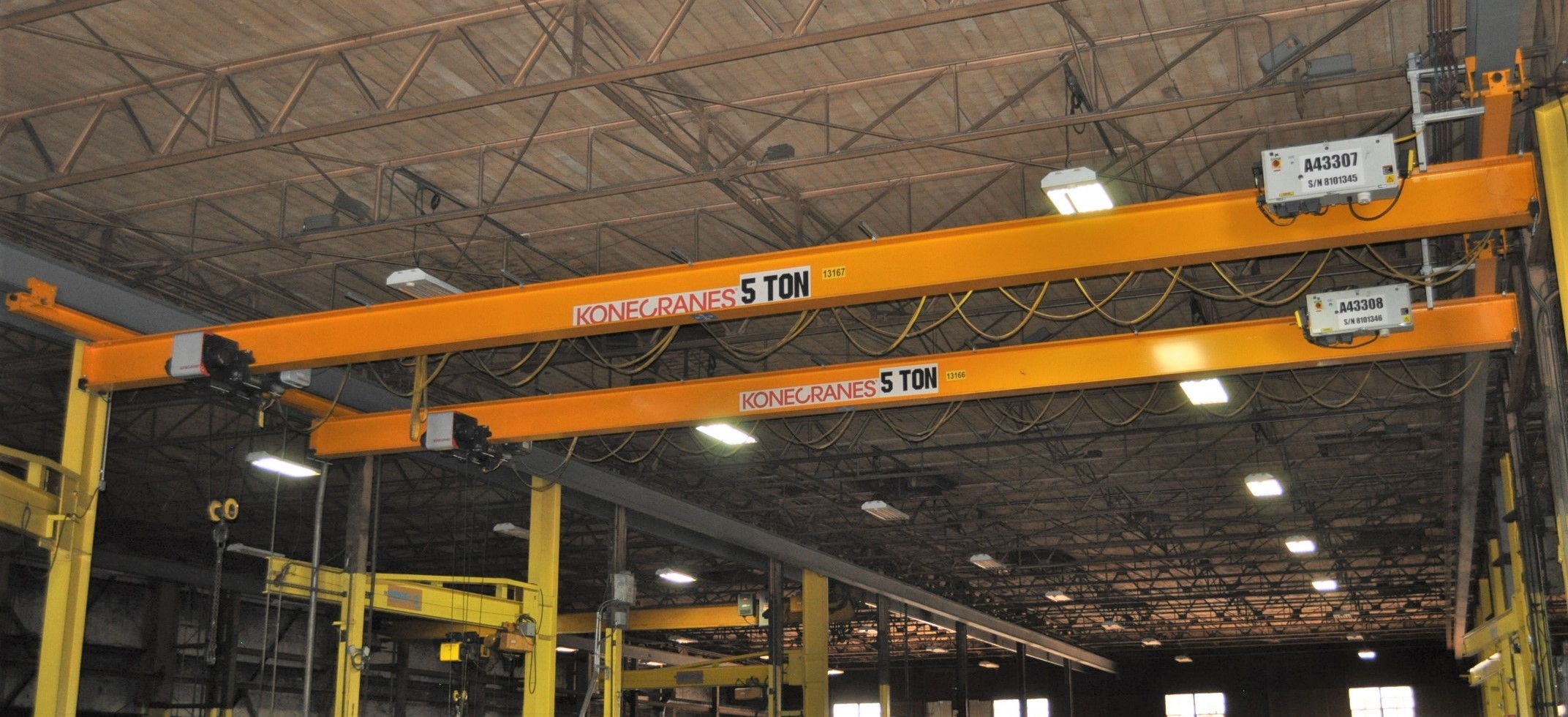 KONE CRANE 5TON CAPACITY UNDER SLUNG SINGLE GIRDER, APPROXIMATELY 50