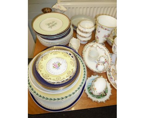 STAFFORDSHIRE CHINA 'ASTBURY' VASE, SPODE FLORAL PRINTED GOBLETS, VARIOUS PLATES, DISHES, BOWLS, ETC