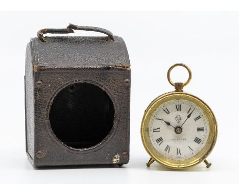 A British United Clock Company travelling clock in original case.