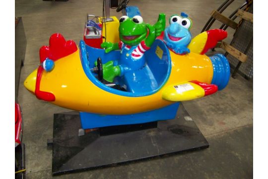 kiddie ride gonzo amp kermit muppets rocket ride item is in used