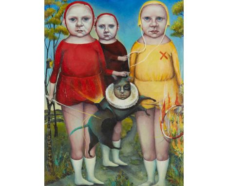 § HEATHER NEVAY R.G.I. (SCOTTISH 1965-) A FORK IN THE ROAD, 2000 Signed lower right, acrylic on boardDimensions:39cm x 29cm (