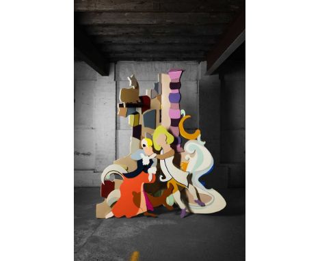 RACHEL  FEINSTEIN (AMERICAN 1971-) YESTERDAY, 2000 Wood & enamelDimensions:Back piece - 244cm x 244cm x 3.8cm Frontpiece - 18