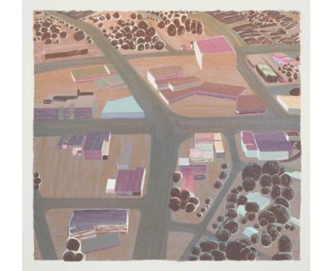 § CAROL RHODES (SCOTTISH 1958-2018) ROADS BUILDINGS (NIGHT) - 2014 Screenprint, 8/22, signed with initials and numbered in pe