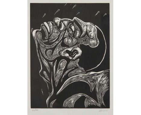 § PETER HOWSON O.B.E. (SCOTTISH 1958-) UNTITLED FROM 'A HERO OF THE PEOPLE' - 1987 Linocut, 26/40, signed and numbered in pen