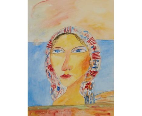 § JOHN BELLANY C.B.E., R.A. (SCOTTISH 1942-2013) WOMAN OF THE DORNOCH FIRTH Signed lower right and inscribed with title, wate