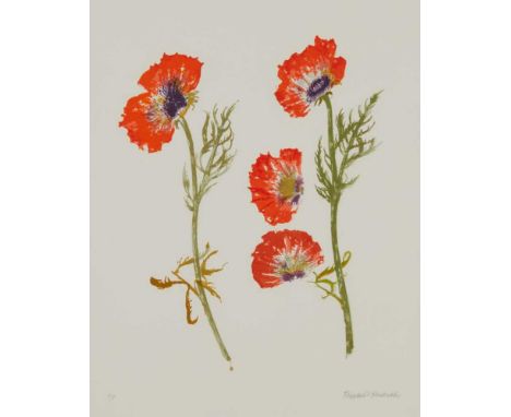 § DAME ELIZABETH BLACKADDER O.B.E., R.A., R.S.A., R.S.W., R.G.I., D.Litt (SCOTTISH 1931-2021) POPPY STUDY - 2011 Screenprint,