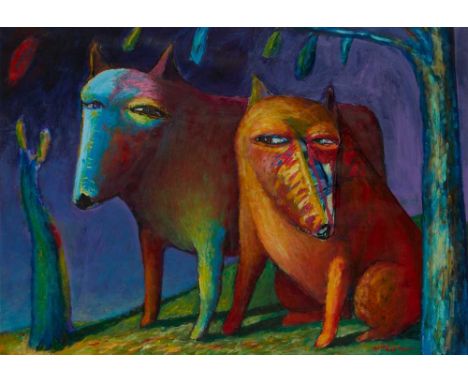 § NEIL MACPHERSON R.S.A., R.S.W, R.G.I. (SCOTTISH 1954-) THE PURPLE DAWN Signed lower right, acrylic on paperDimensions:40cm 