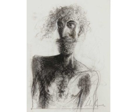 § JOHN BYRNE R.S.A. (SCOTTISH 1940-) SELF PORTRAIT, DRAWING, 2007 Signed lower right, charcoalDimensions:31cm x 23cm (12.25in