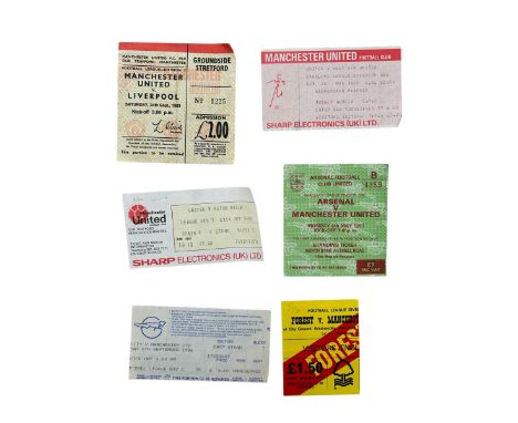 X6 MANCHESTER UNITED 1970-80S FOOTBALL TICKET STUBS, LIVERPOOL 24/9/1983, ASTON VILLA 1983/84, NOTTINGHAM FOREST AWAY 1979/80